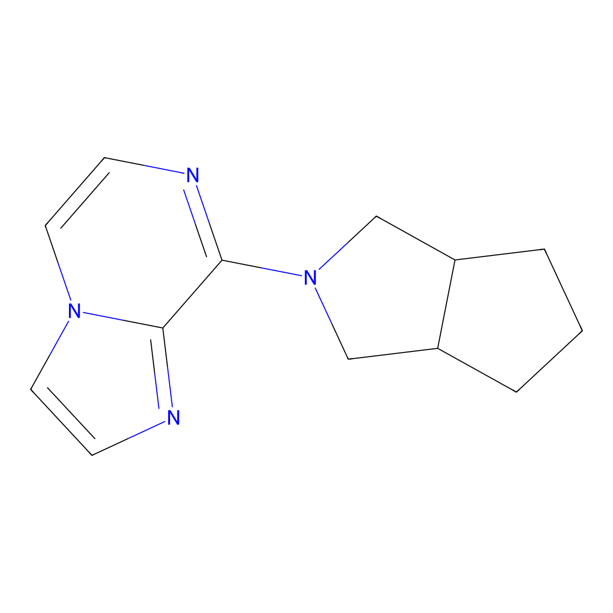 2-{Imidazo[1,2-a]pyrazin-8-yl}-octahydrocyclopenta[c]pyrrole molecular structure, CAS 2877717-98-9