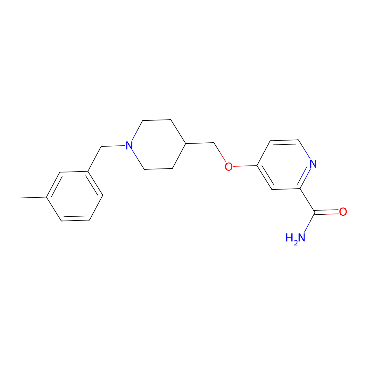 4-({1-[(3-Methylphenyl)methyl]piperidin-4-yl}methoxy)pyridine-2-carboxamide molecular structure, CAS 2877718-07-3