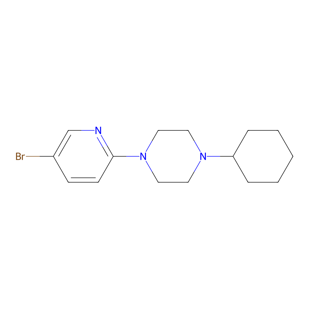 1-(5-Bromopyridin-2-yl)-4-cyclohexylpiperazine molecular structure, CAS 2877718-08-4