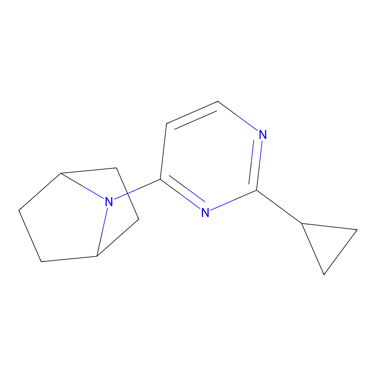 7-(2-Cyclopropylpyrimidin-4-yl)-7-azabicyclo[2.2.1]heptane molecular structure, CAS 2877718-14-2