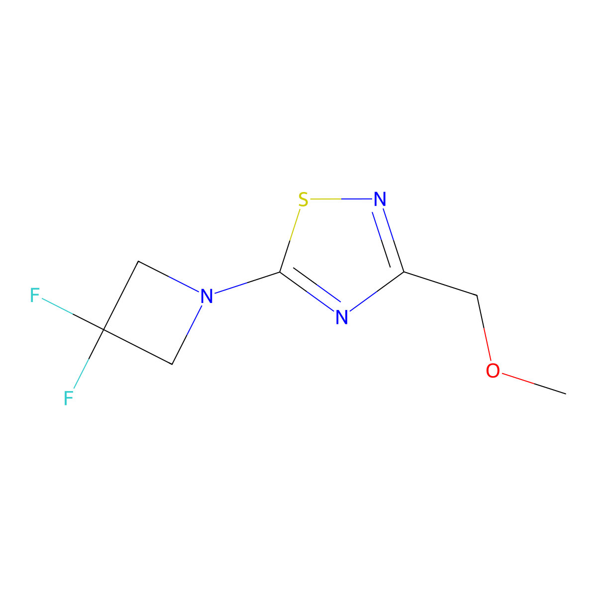 5-(3,3-Difluoroazetidin-1-yl)-3-(methoxymethyl)-1,2,4-thiadiazole molecular structure, CAS 2877718-18-6