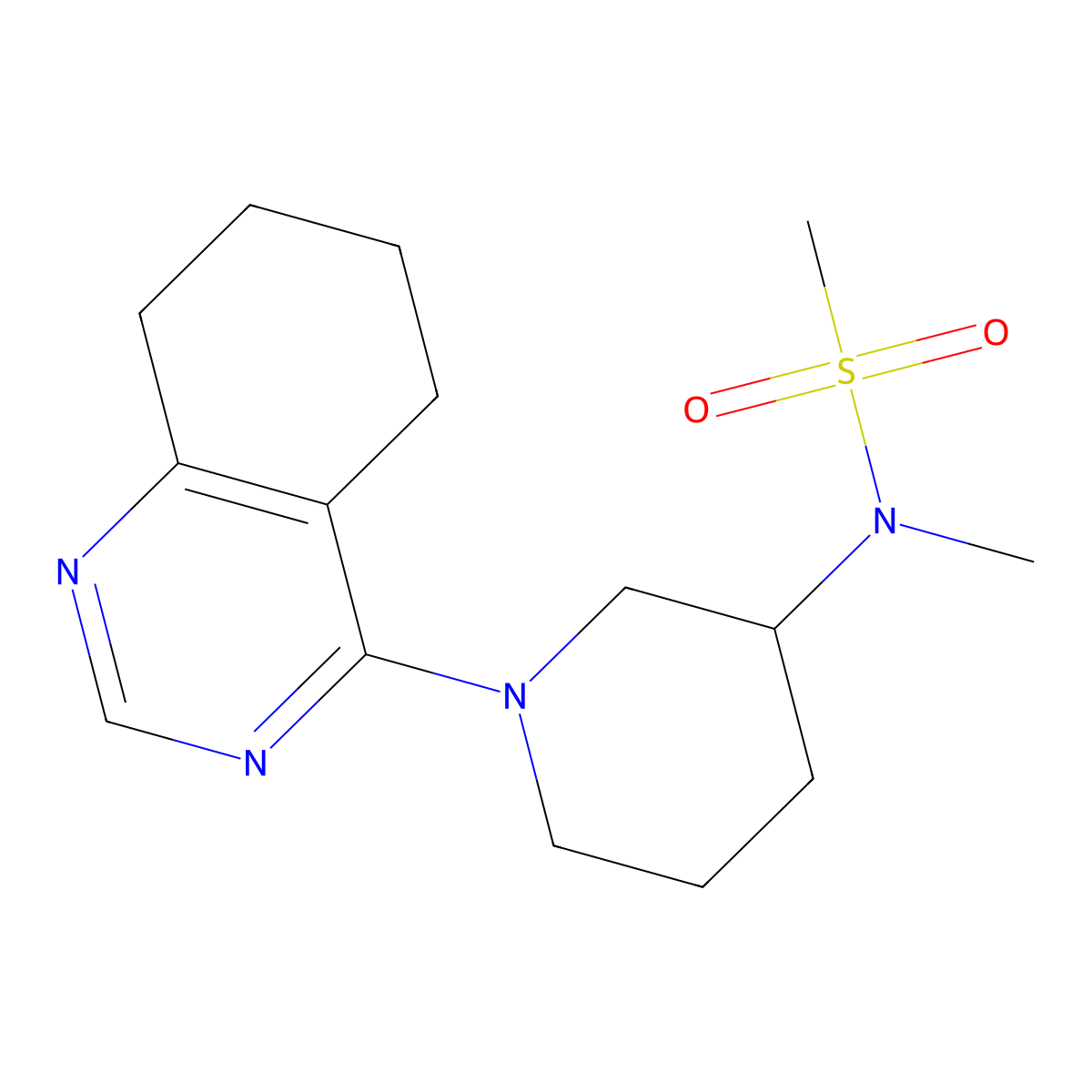 N-methyl-N-[1-(5,6,7,8-tetrahydroquinazolin-4-yl)piperidin-3-yl]methanesulfonamide molecular structure, CAS 2877718-20-0