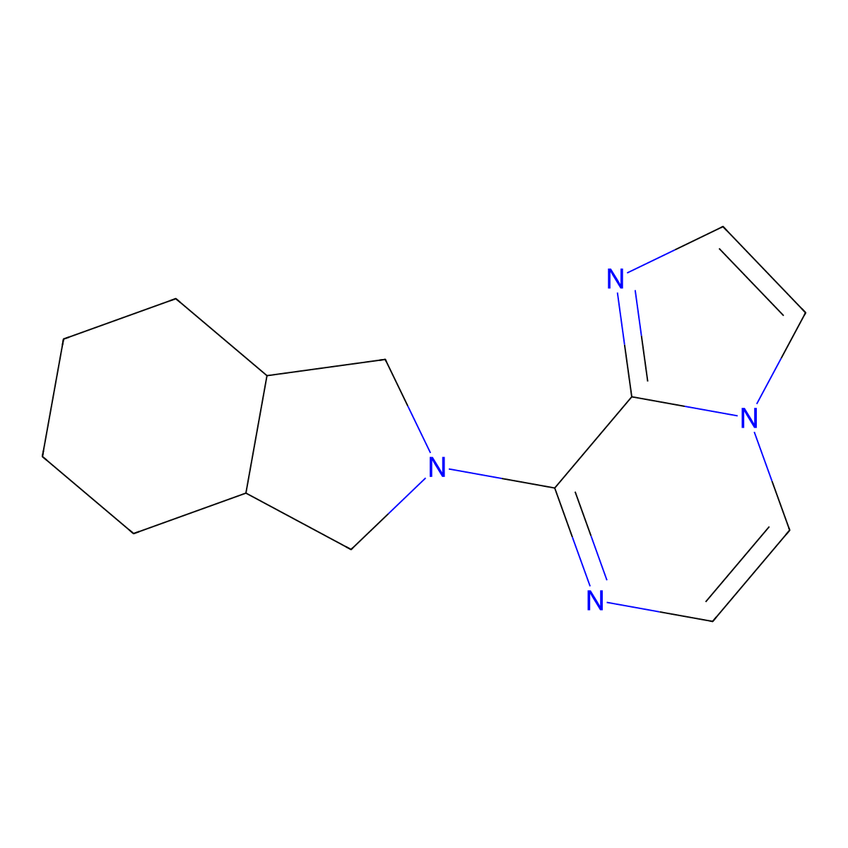 2-{imidazo[1,2-a]pyrazin-8-yl}-octahydro-1H-isoindole molecular structure, CAS 2877718-24-4
