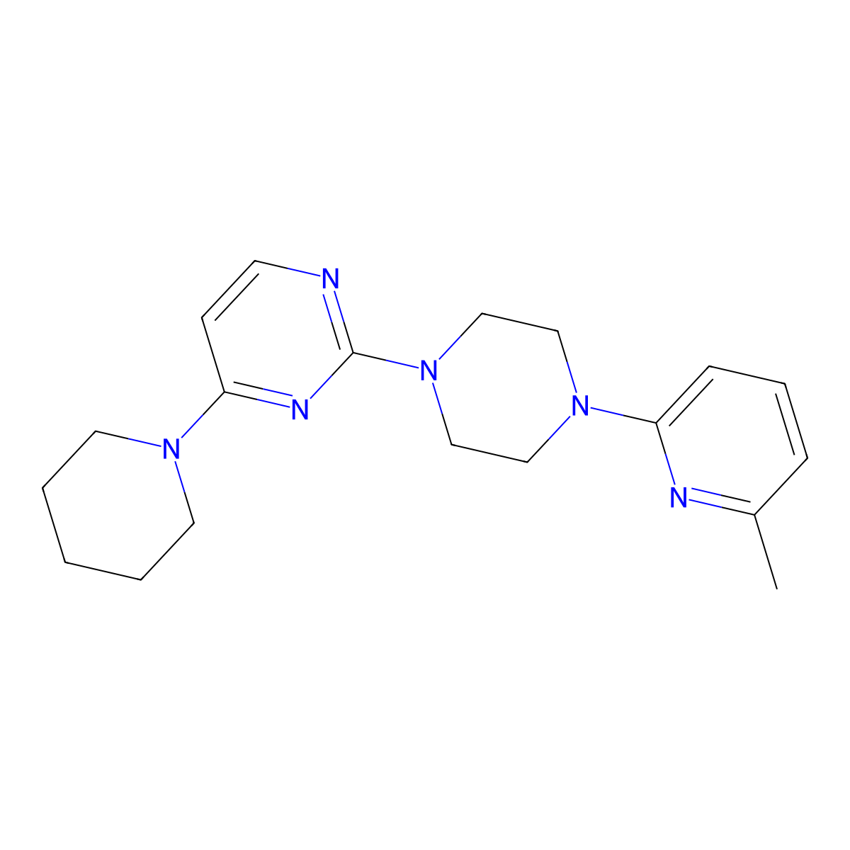 2-[4-(6-Methylpyridin-2-yl)piperazin-1-yl]-4-(piperidin-1-yl)pyrimidine molecular structure, CAS 2877718-42-6