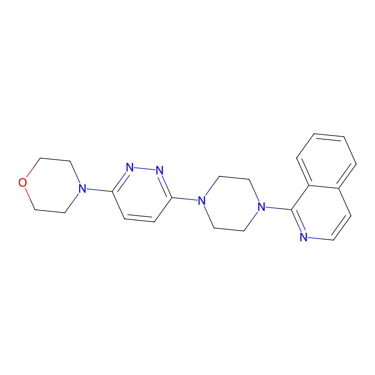 1-{4-[6-(Morpholin-4-yl)pyridazin-3-yl]piperazin-1-yl}isoquinoline molecular structure, CAS 2877718-65-3