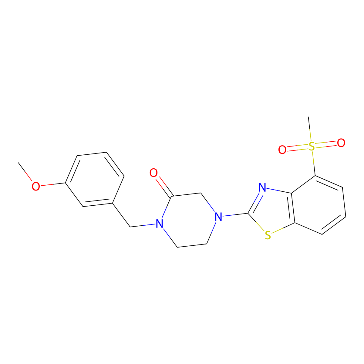 4-(4-Methanesulfonyl-1,3-benzothiazol-2-yl)-1-[(3-methoxyphenyl)methyl]piperazin-2-one molecular structure, CAS 2877718-90-4