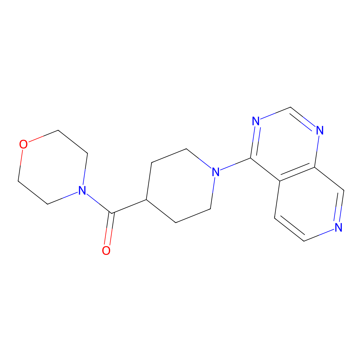 4-(1-{Pyrido[3,4-d]pyrimidin-4-yl}piperidine-4-carbonyl)morpholine molecular structure, CAS 2877718-94-8