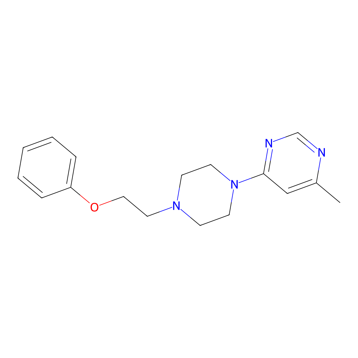 4-Methyl-6-[4-(2-phenoxyethyl)piperazin-1-yl]pyrimidine molecular structure, CAS 2877719-19-0