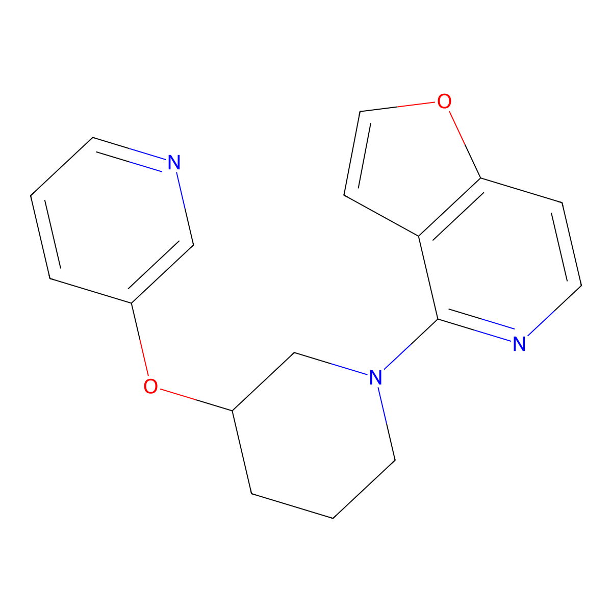 3-[(1-{Furo[3,2-c]pyridin-4-yl}piperidin-3-yl)oxy]pyridine molecular structure, CAS 2877719-20-3