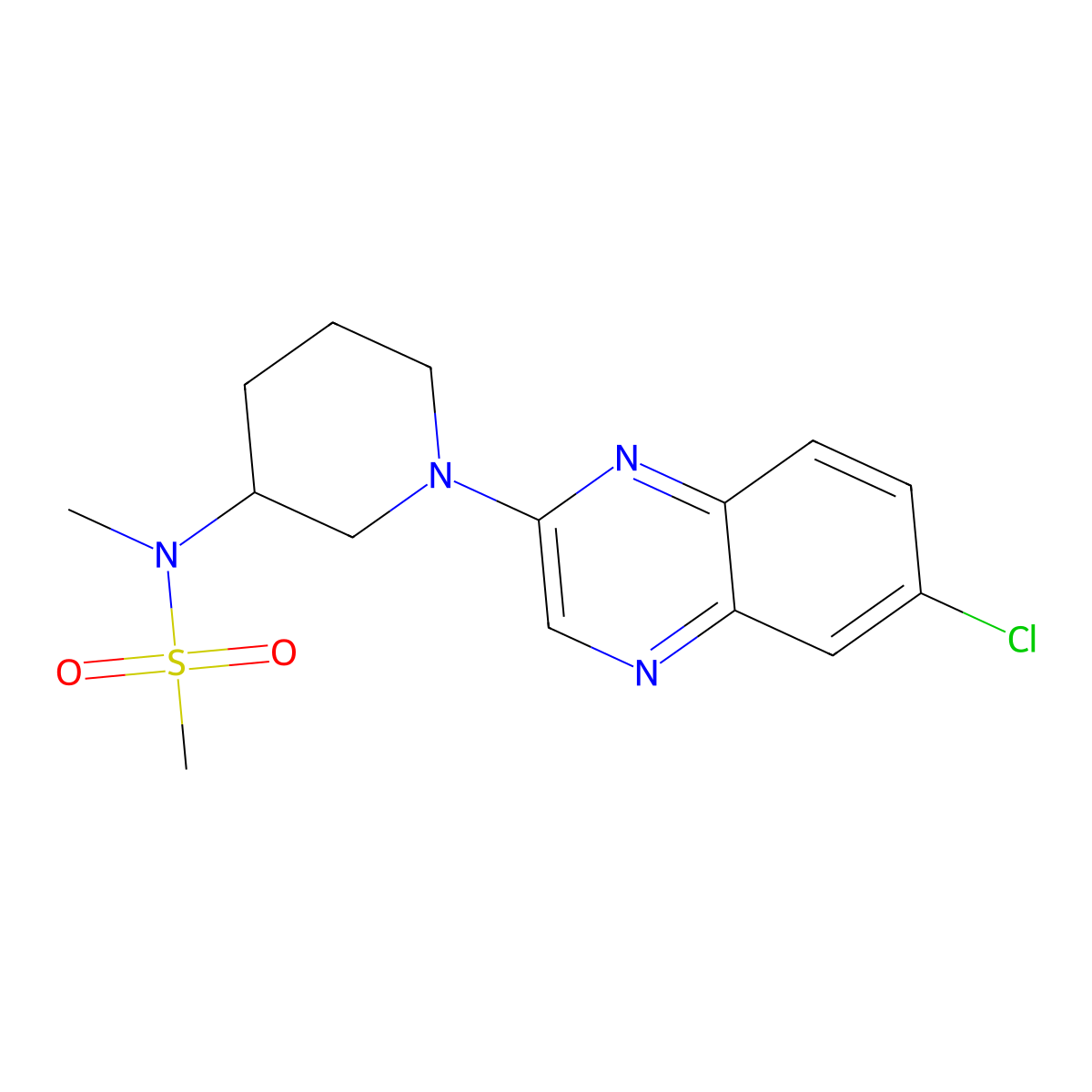 N-[1-(6-chloroquinoxalin-2-yl)piperidin-3-yl]-N-methylmethanesulfonamide molecular structure, CAS 2877719-28-1