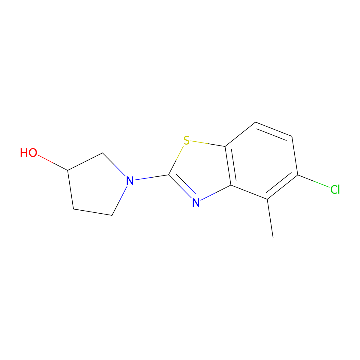 1-(5-Chloro-4-methyl-1,3-benzothiazol-2-yl)pyrrolidin-3-ol molecular structure, CAS 2877719-52-1