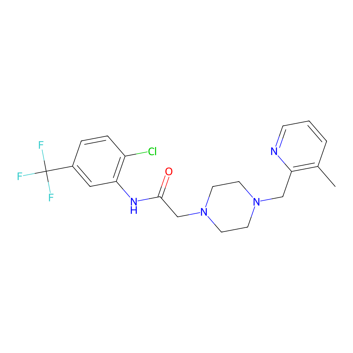 N-[2-chloro-5-(trifluoromethyl)phenyl]-2-{4-[(3-methylpyridin-2-yl)methyl]piperazin-1-yl}acetamide molecular structure, CAS 2877719-58-7