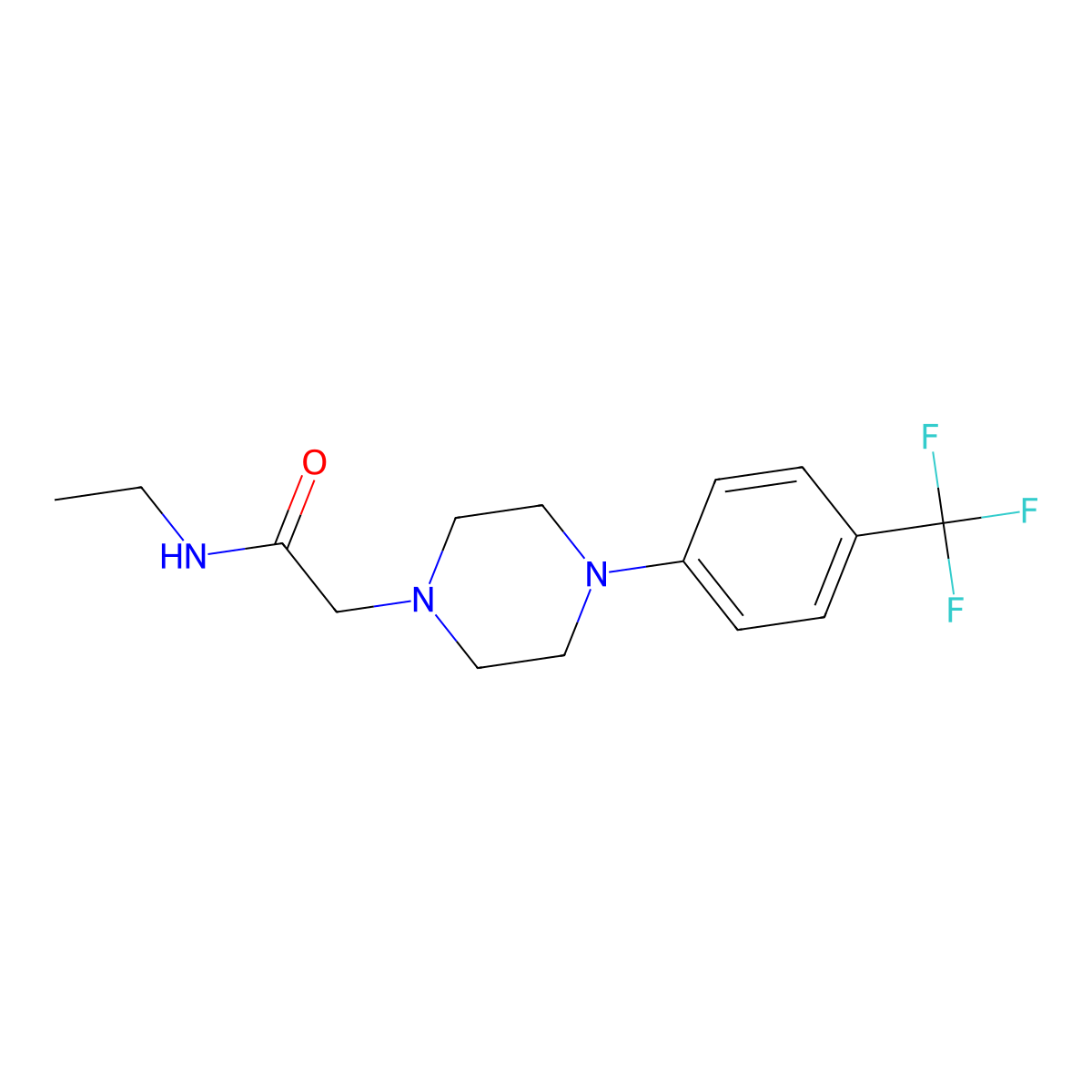 N-ethyl-2-{4-[4-(trifluoromethyl)phenyl]piperazin-1-yl}acetamide molecular structure, CAS 2877719-68-9