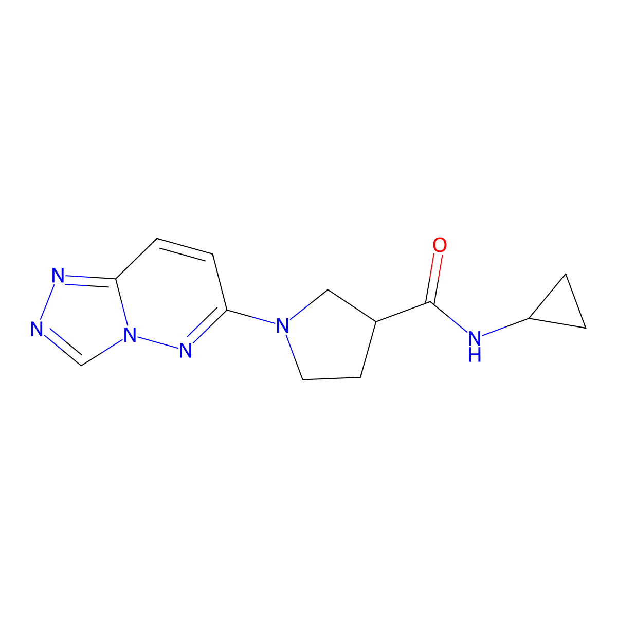 N-cyclopropyl-1-{[1,2,4]triazolo[4,3-b]pyridazin-6-yl}pyrrolidine-3-carboxamide molecular structure, CAS 2877720-37-9