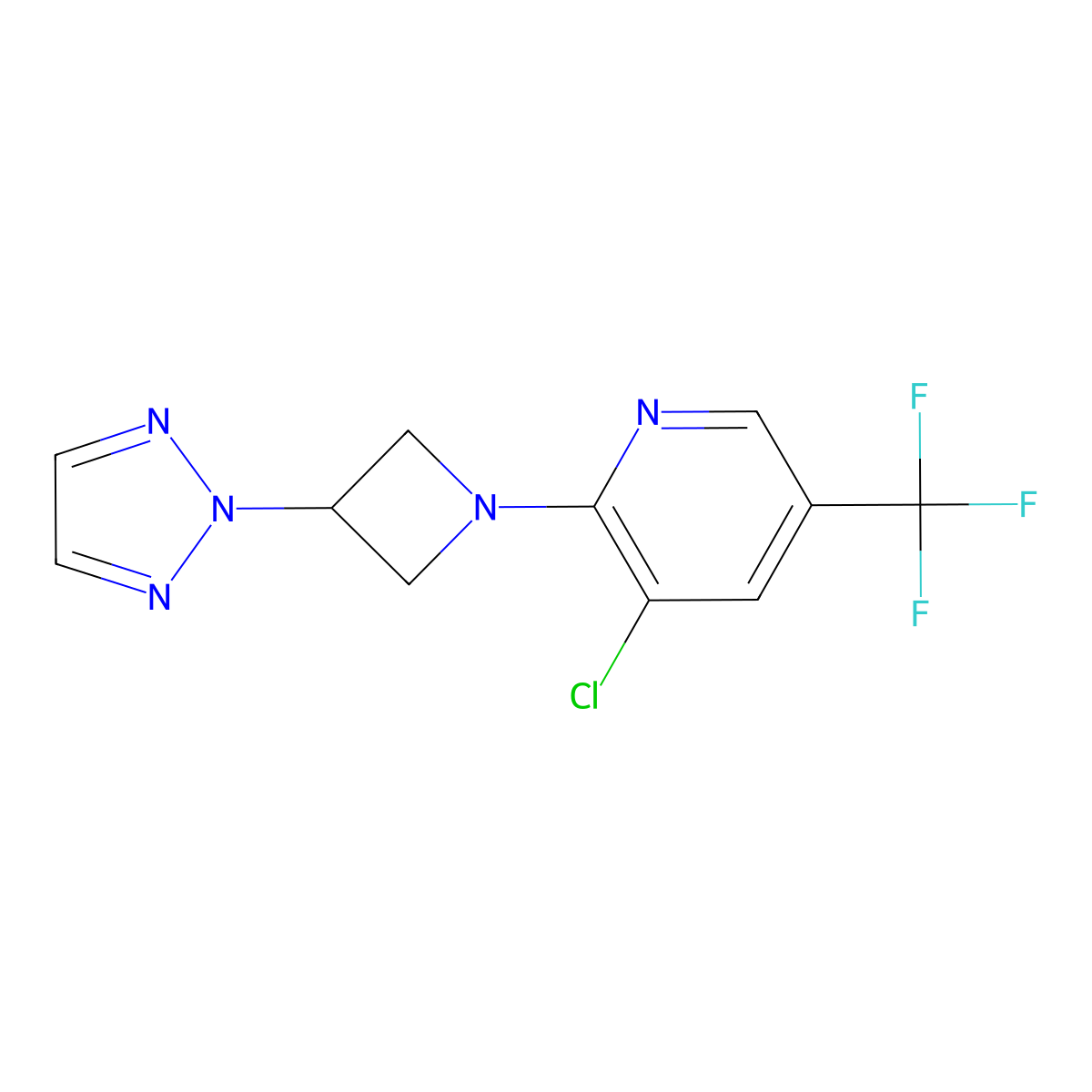 3-chloro-2-[3-(2H-1,2,3-triazol-2-yl)azetidin-1-yl]-5-(trifluoromethyl)pyridine molecular structure, CAS 2877720-41-5