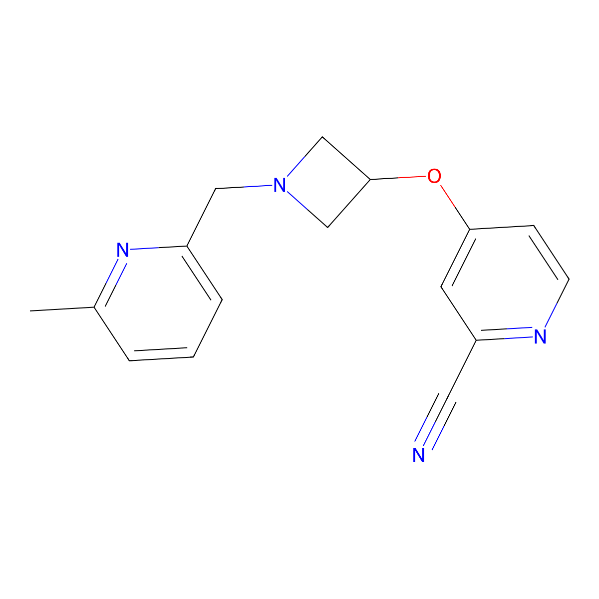 4-({1-[(6-Methylpyridin-2-yl)methyl]azetidin-3-yl}oxy)pyridine-2-carbonitrile molecular structure, CAS 2877720-47-1