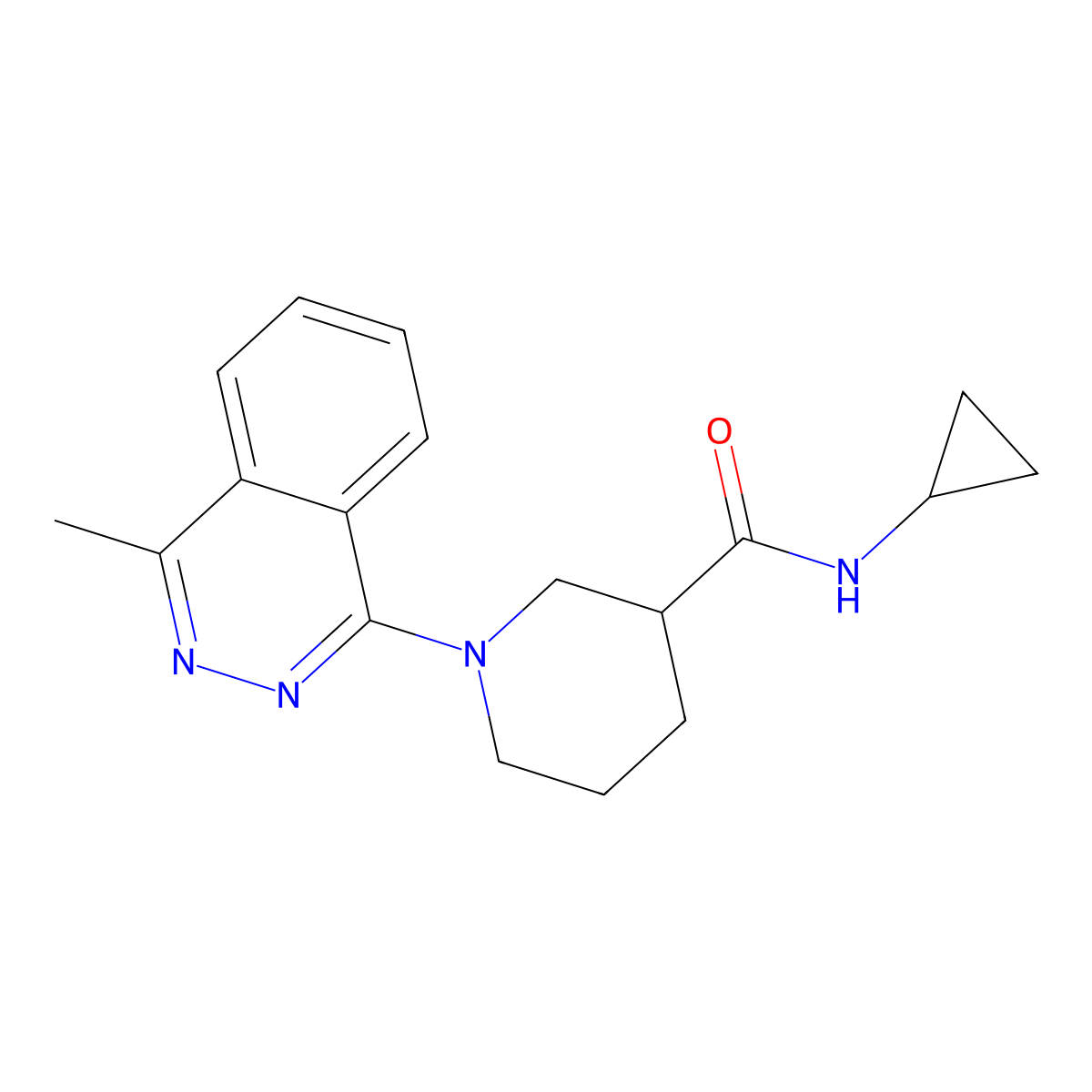 N-cyclopropyl-1-(4-methylphthalazin-1-yl)piperidine-3-carboxamide molecular structure, CAS 2877720-56-2