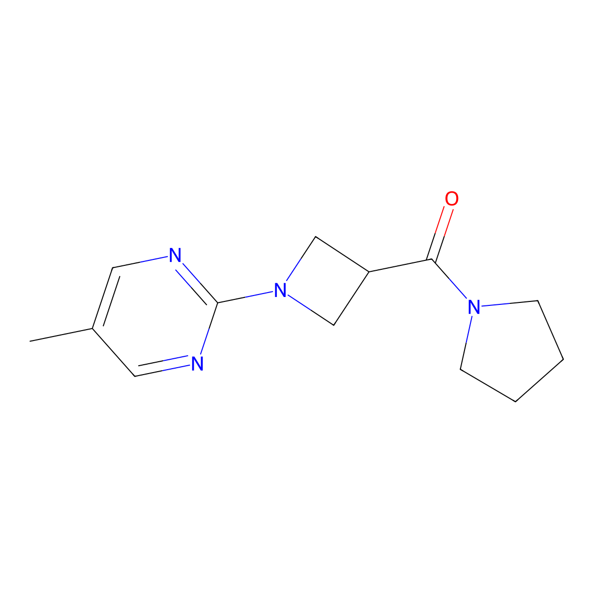 5-Methyl-2-[3-(pyrrolidine-1-carbonyl)azetidin-1-yl]pyrimidine molecular structure, CAS 2877720-81-3