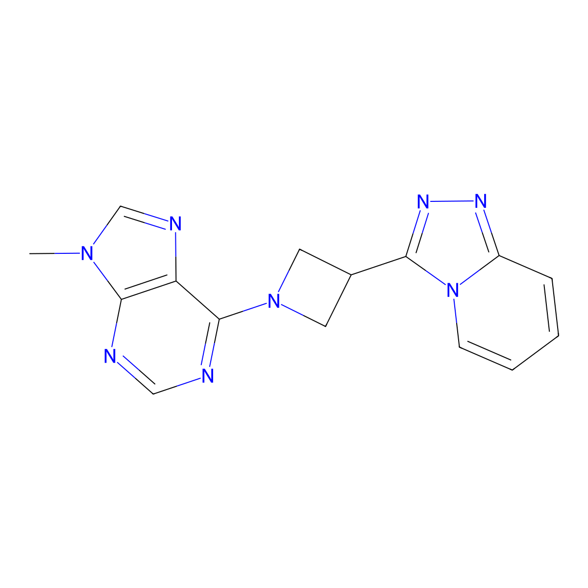 9-methyl-6-(3-{[1,2,4]triazolo[4,3-a]pyridin-3-yl}azetidin-1-yl)-9H-purine molecular structure, CAS 2877720-93-7