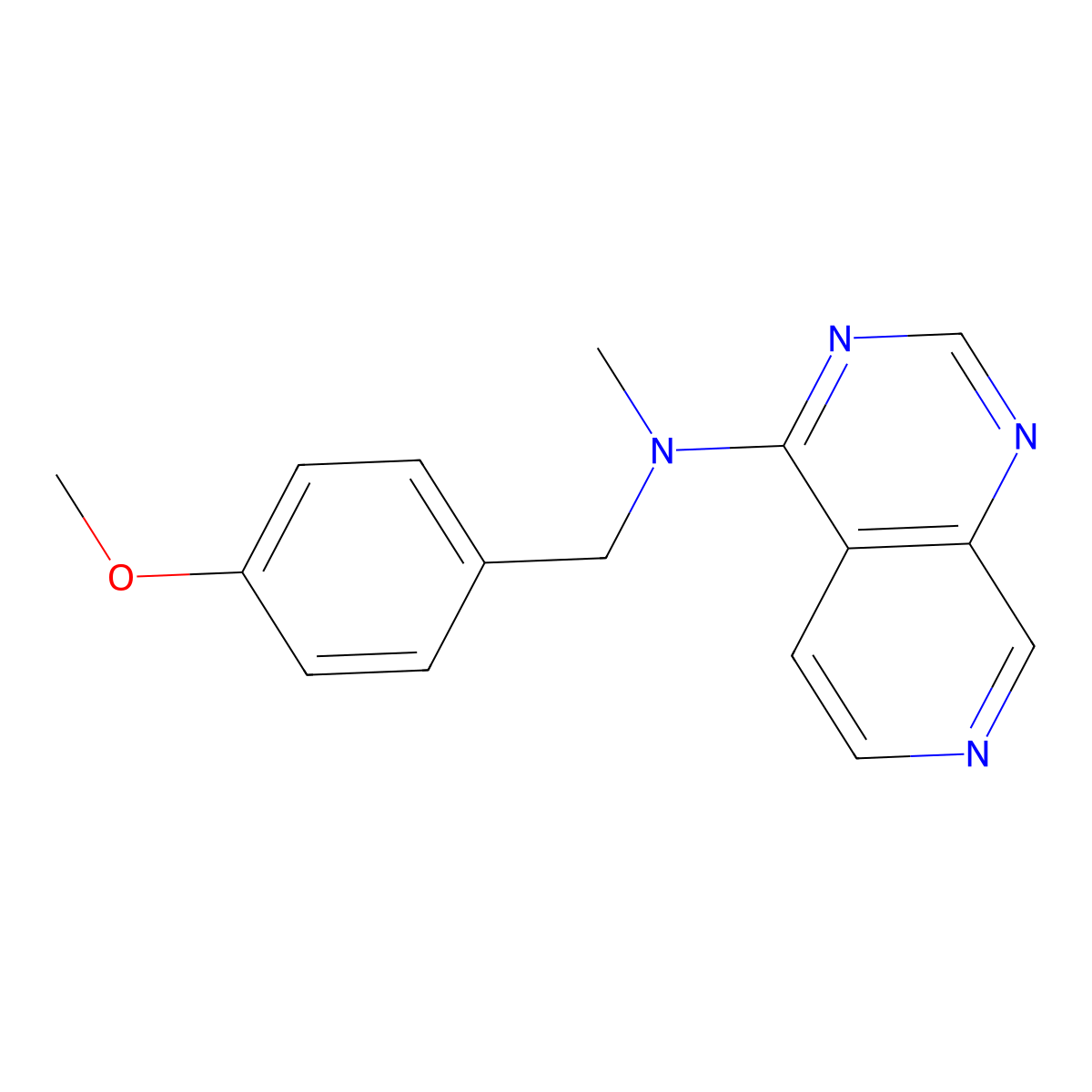 N-[(4-methoxyphenyl)methyl]-N-methylpyrido[3,4-d]pyrimidin-4-amine molecular structure, CAS 2877721-15-6