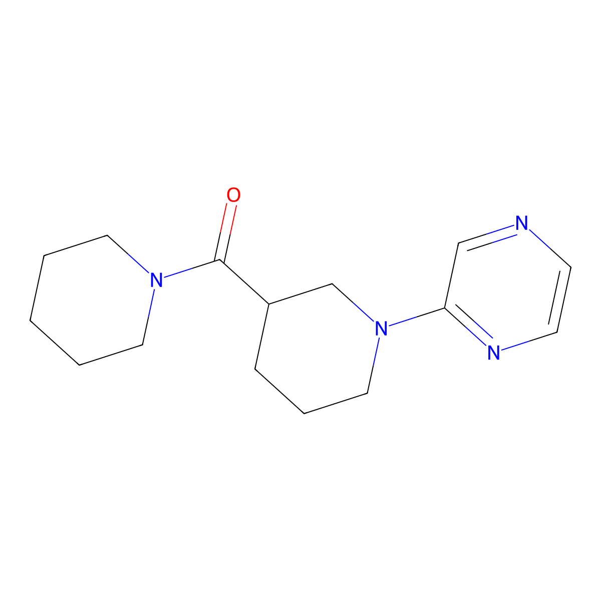 2-[3-(Piperidine-1-carbonyl)piperidin-1-yl]pyrazine molecular structure, CAS 2877721-42-9
