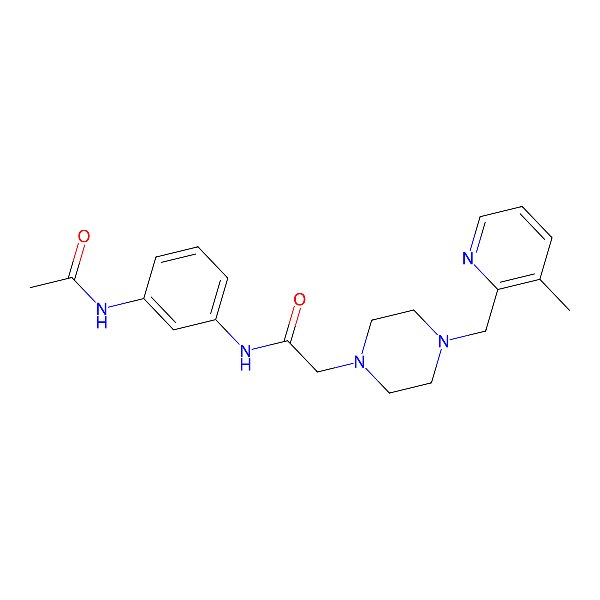 N-(3-acetamidophenyl)-2-{4-[(3-methylpyridin-2-yl)methyl]piperazin-1-yl}acetamide molecular structure, CAS 2877721-43-0