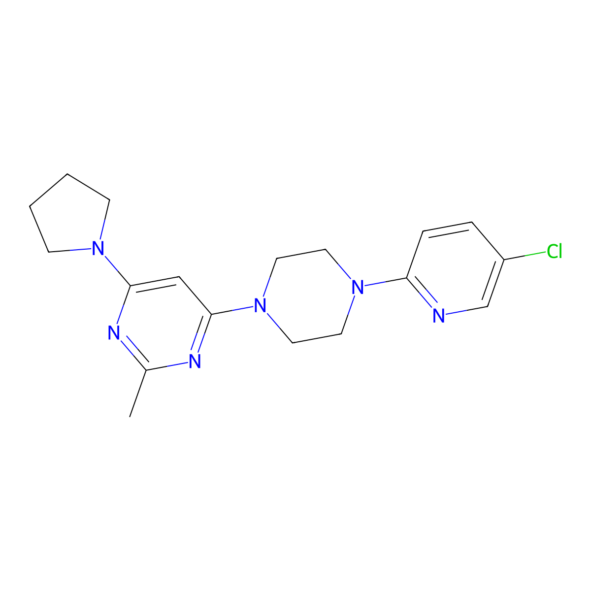 4-[4-(5-Chloropyridin-2-yl)piperazin-1-yl]-2-methyl-6-(pyrrolidin-1-yl)pyrimidine molecular structure, CAS 2877721-52-1