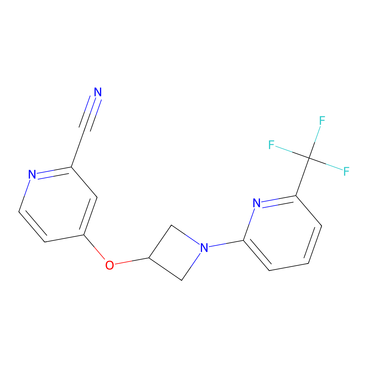 4-({1-[6-(Trifluoromethyl)pyridin-2-yl]azetidin-3-yl}oxy)pyridine-2-carbonitrile molecular structure, CAS 2877721-54-3