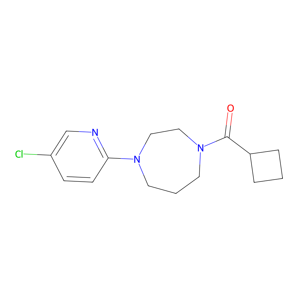 1-(5-Chloropyridin-2-yl)-4-cyclobutanecarbonyl-1,4-diazepane molecular structure, CAS 2877721-69-0
