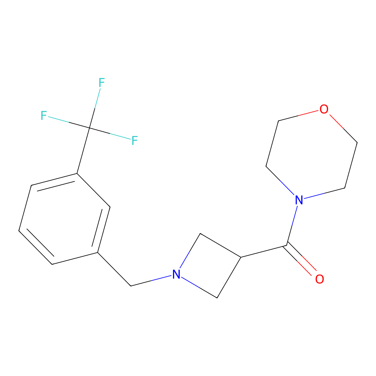 4-(1-{[3-(Trifluoromethyl)phenyl]methyl}azetidine-3-carbonyl)morpholine molecular structure, CAS 2877721-81-6