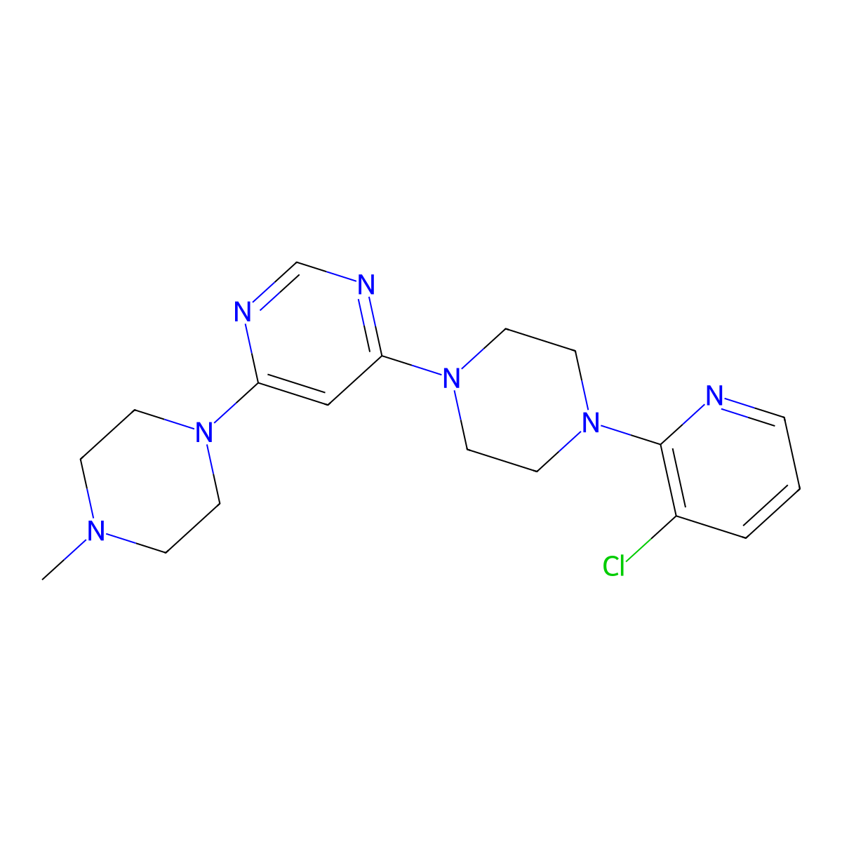 4-[4-(3-Chloropyridin-2-yl)piperazin-1-yl]-6-(4-methylpiperazin-1-yl)pyrimidine molecular structure, CAS 2877722-23-9