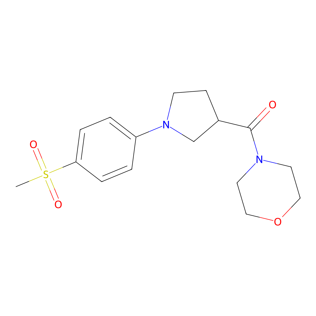 4-[1-(4-Methanesulfonylphenyl)pyrrolidine-3-carbonyl]morpholine molecular structure, CAS 2877750-05-3