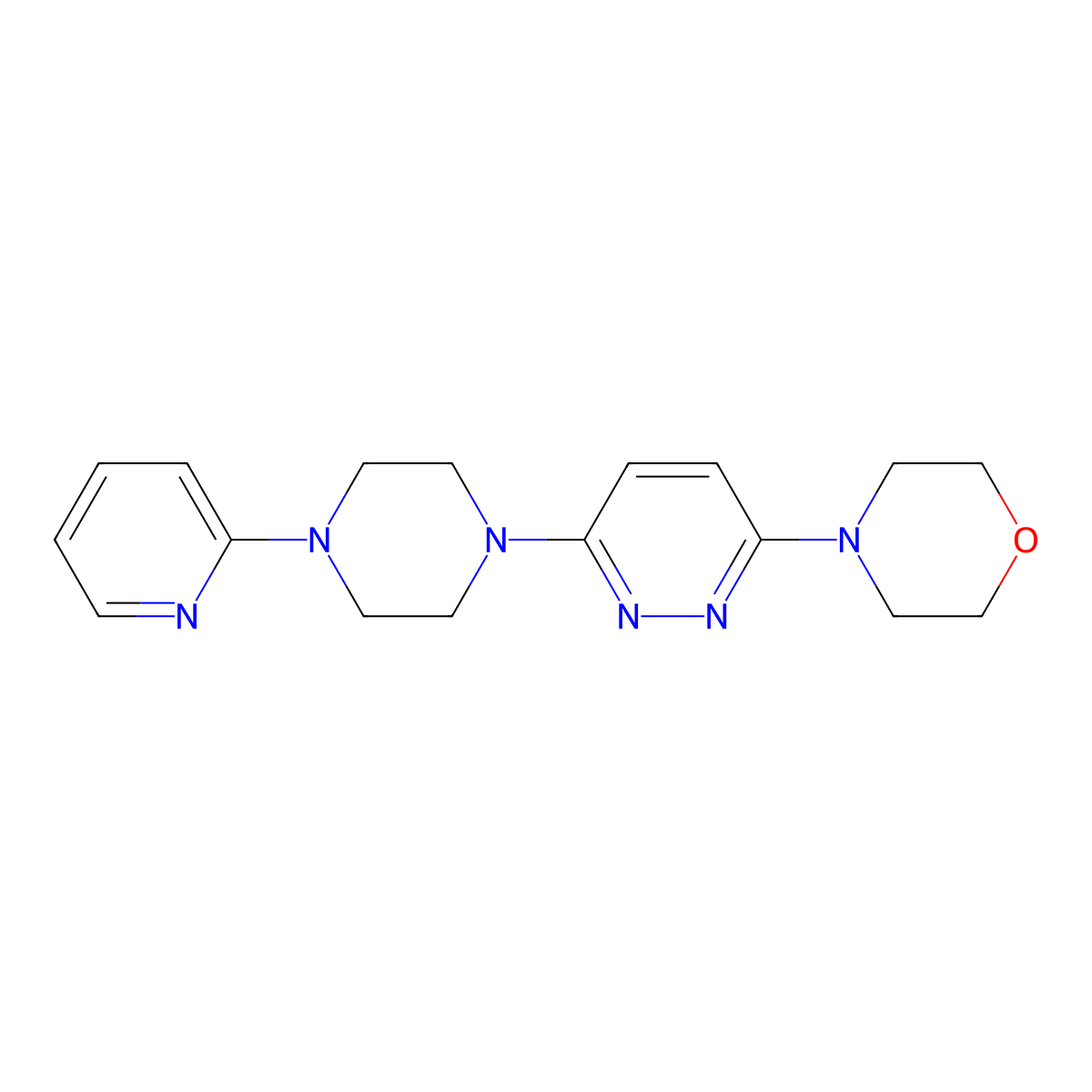 4-[6-(4-Pyridin-2-ylpiperazin-1-yl)pyridazin-3-yl]morpholine molecular structure, CAS 2877750-13-3