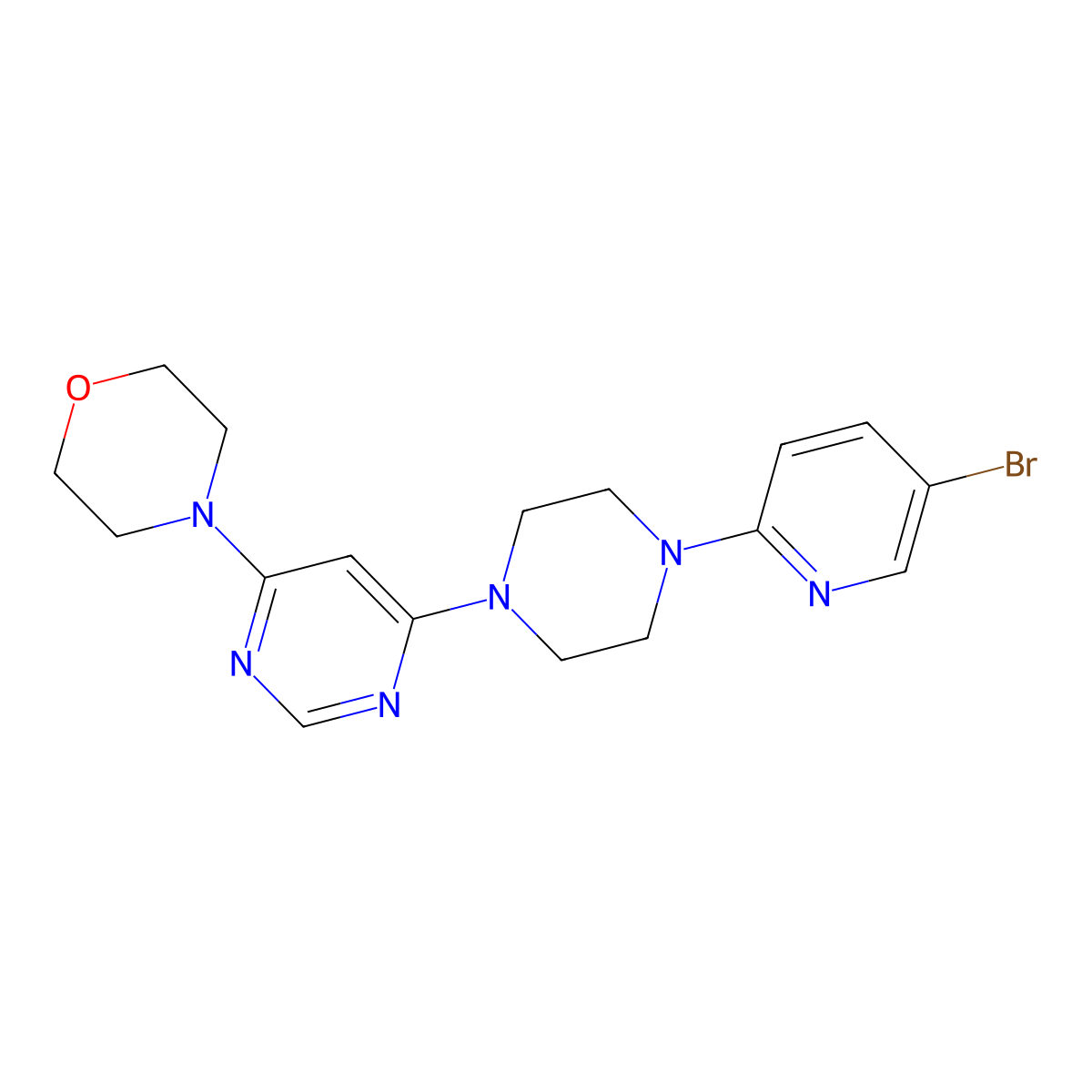 4-{6-[4-(5-Bromopyridin-2-yl)piperazin-1-yl]pyrimidin-4-yl}morpholine molecular structure, CAS 2877750-15-5