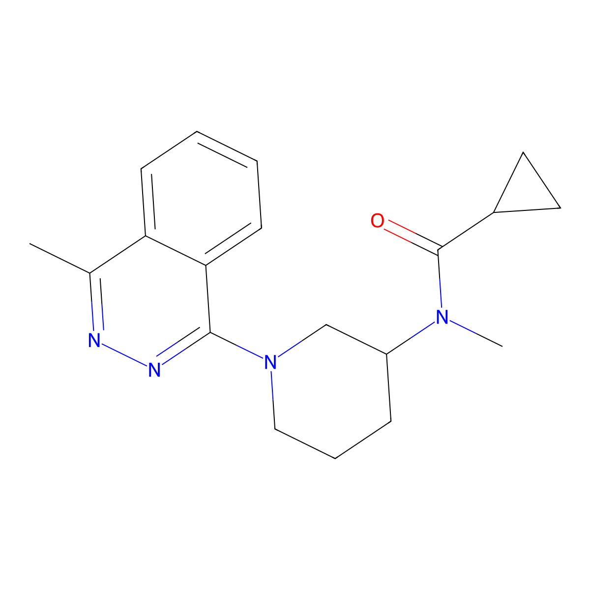 N-methyl-N-[1-(4-methylphthalazin-1-yl)piperidin-3-yl]cyclopropanecarboxamide molecular structure, CAS 2877750-28-0