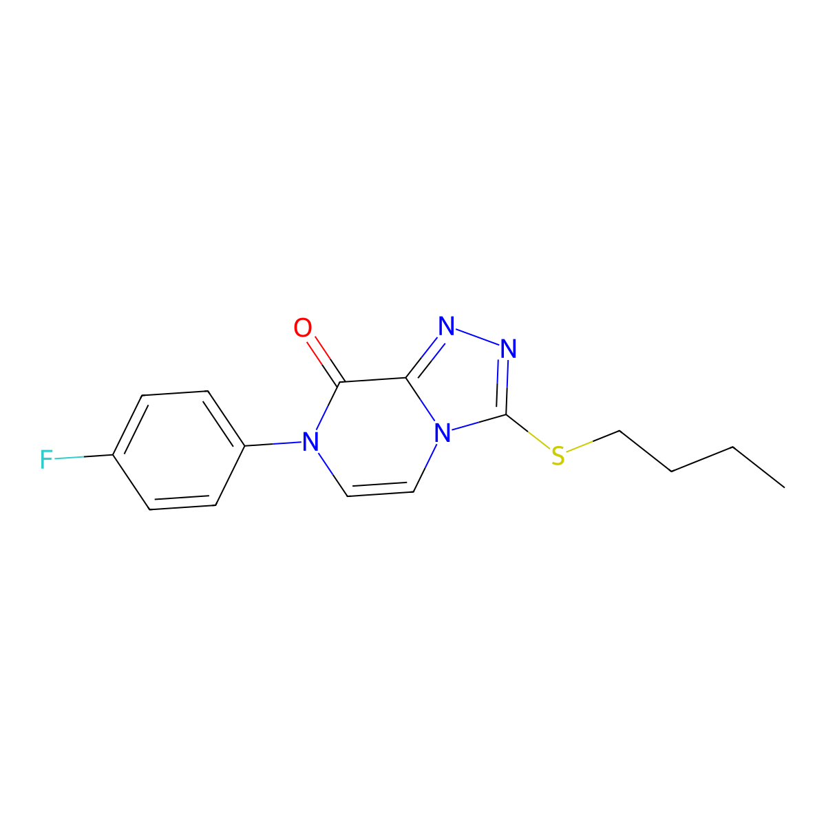 3-(butylsulfanyl)-7-(4-fluorophenyl)-7H,8H-[1,2,4]triazolo[4,3-a]pyrazin-8-one molecular structure, CAS 2877750-29-1