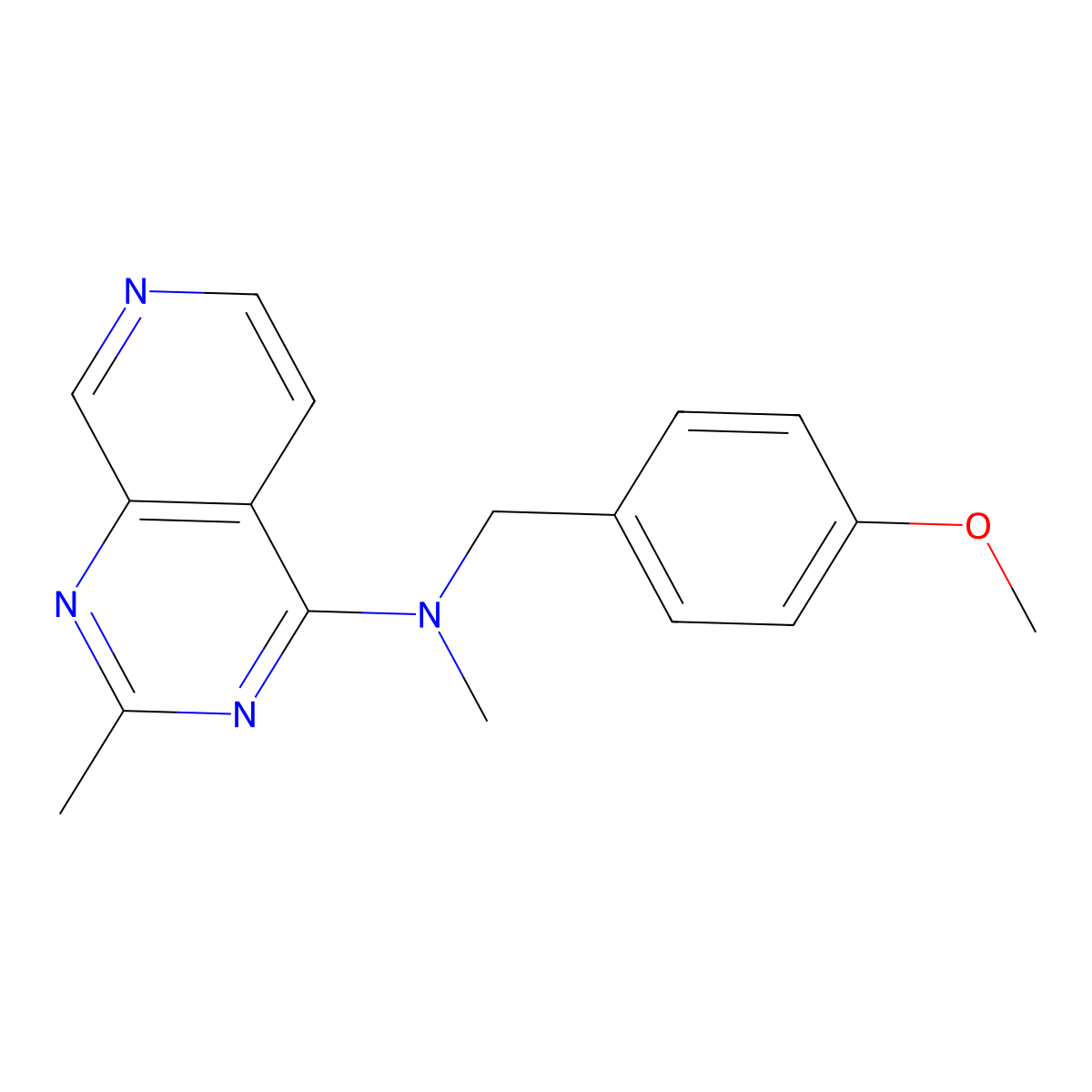 N-[(4-methoxyphenyl)methyl]-N,2-dimethylpyrido[3,4-d]pyrimidin-4-amine molecular structure, CAS 2877750-38-2