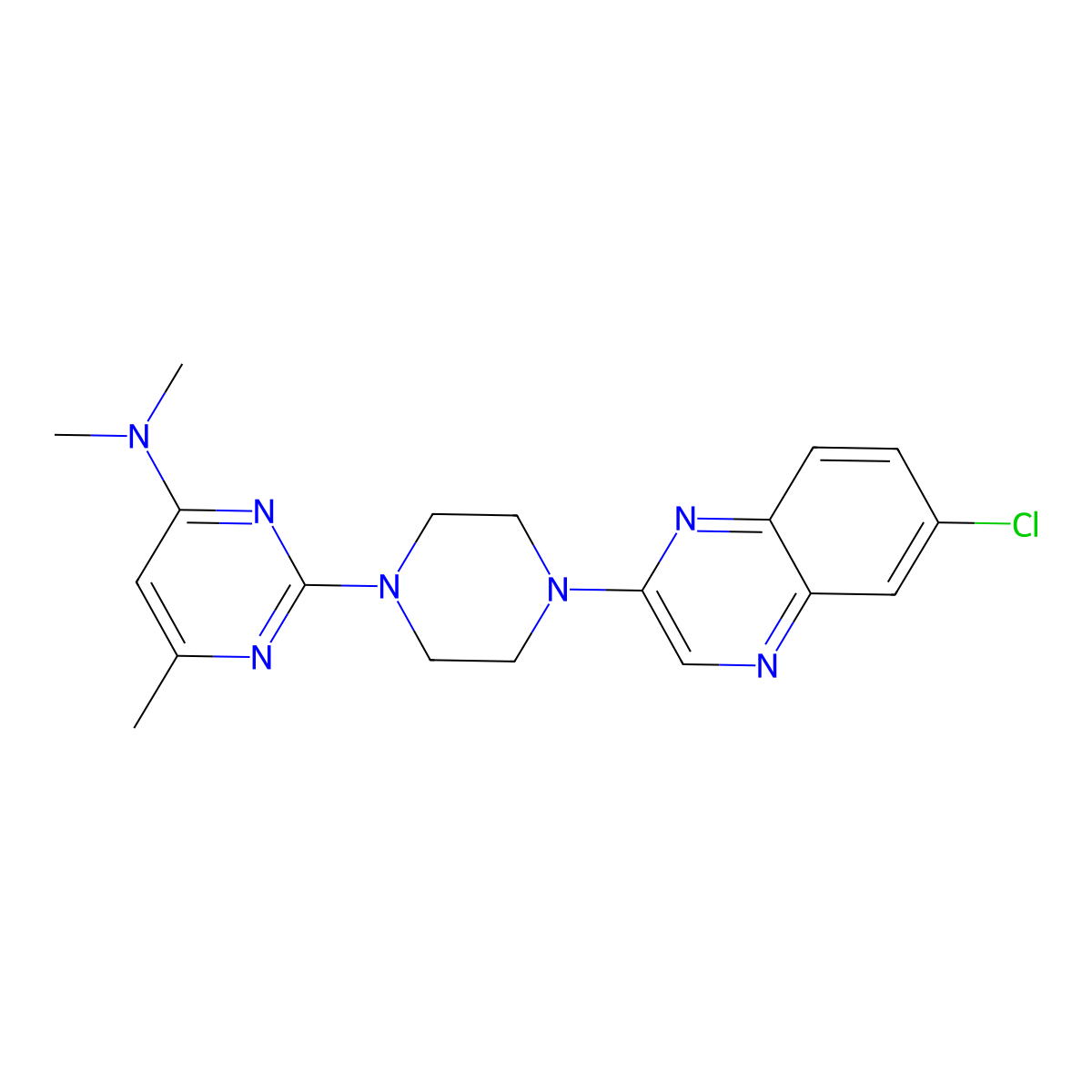 2-[4-(6-chloroquinoxalin-2-yl)piperazin-1-yl]-N,N,6-trimethylpyrimidin-4-amine molecular structure, CAS 2877750-49-5