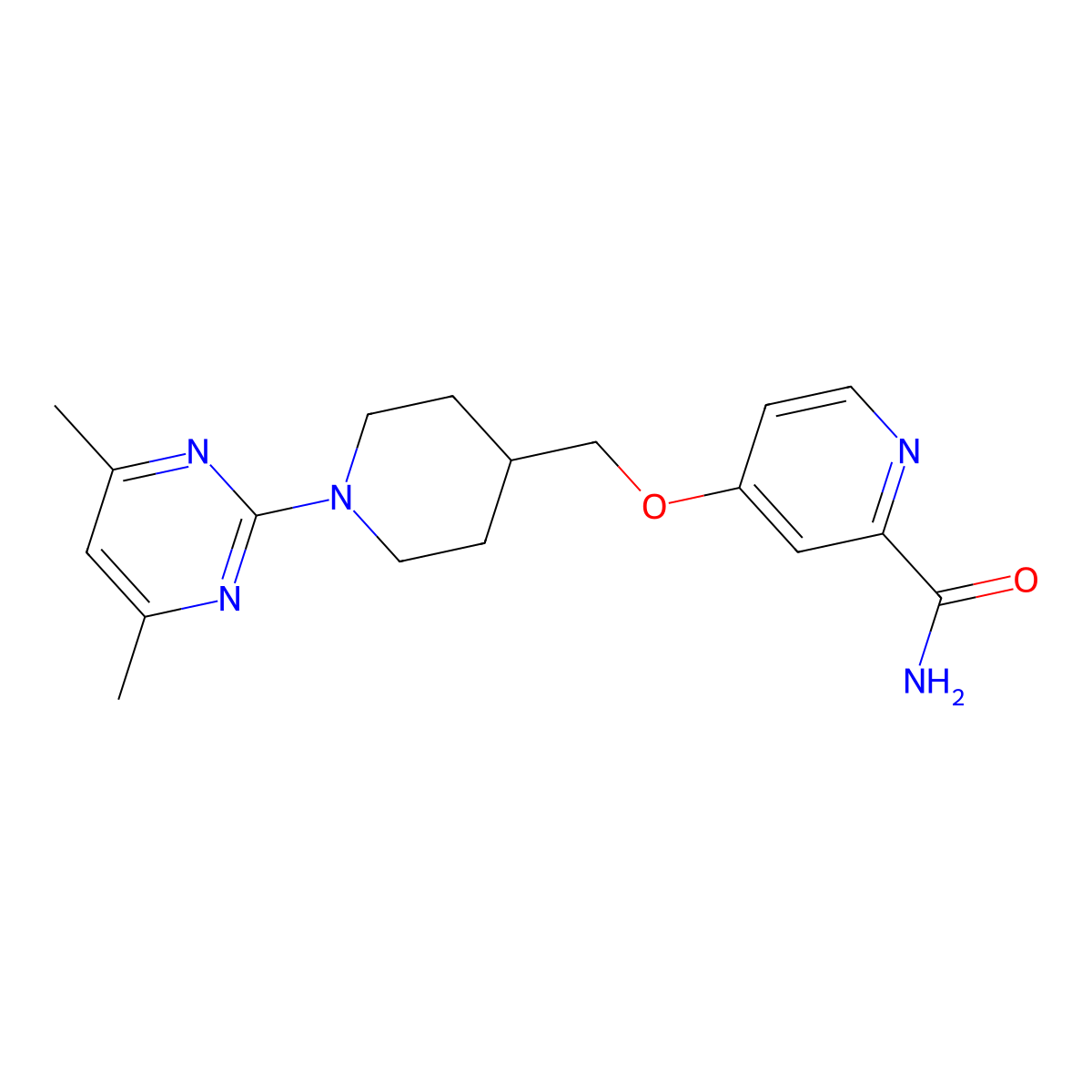 4-{[1-(4,6-Dimethylpyrimidin-2-yl)piperidin-4-yl]methoxy}pyridine-2-carboxamide molecular structure, CAS 2877750-68-8