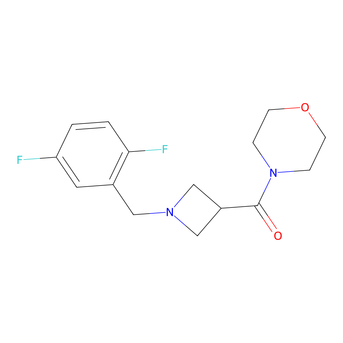 4-{1-[(2,5-Difluorophenyl)methyl]azetidine-3-carbonyl}morpholine molecular structure, CAS 2877750-71-3