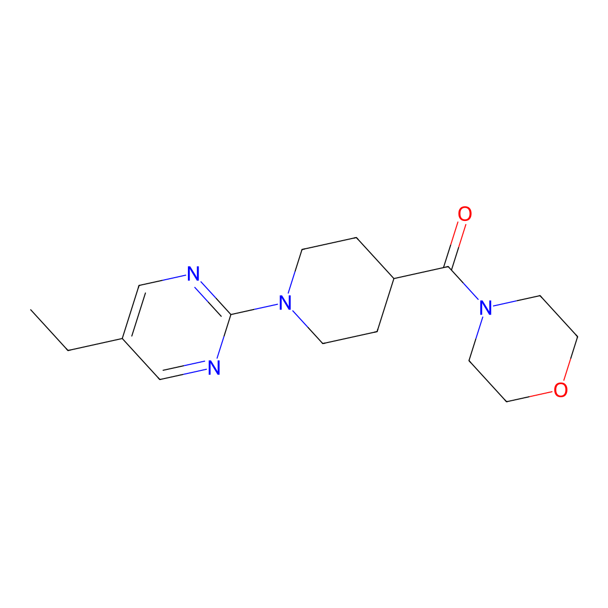 4-[1-(5-Ethylpyrimidin-2-yl)piperidine-4-carbonyl]morpholine molecular structure, CAS 2877751-04-5