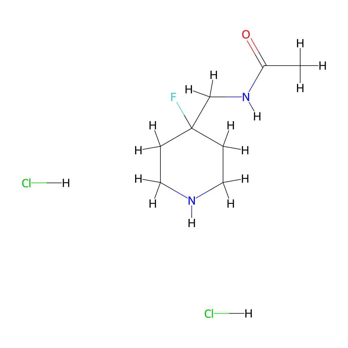 N-[(4-fluoropiperidin-4-yl)methyl]acetamide dihydrochloride molecular structure, CAS 2877751-06-7