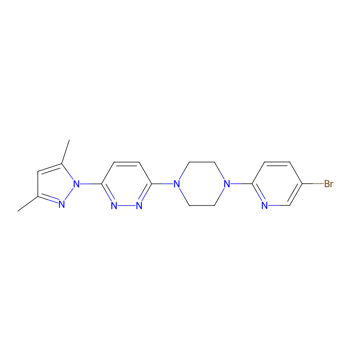 3-[4-(5-bromopyridin-2-yl)piperazin-1-yl]-6-(3,5-dimethyl-1H-pyrazol-1-yl)pyridazine molecular structure, CAS 2877751-15-8