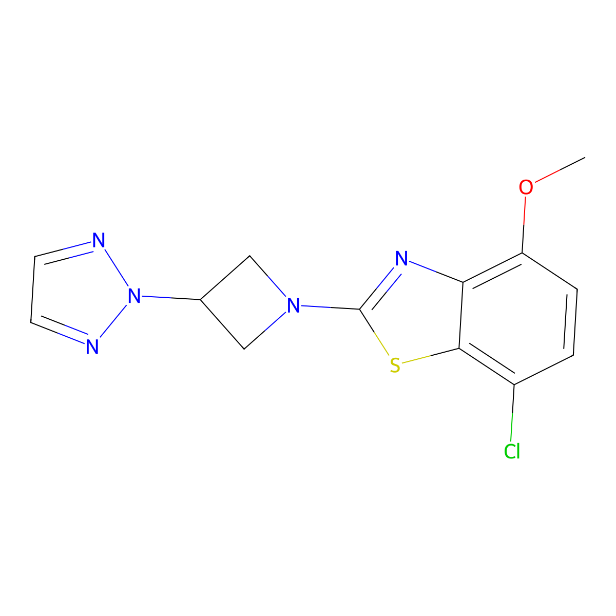 7-chloro-4-methoxy-2-[3-(2H-1,2,3-triazol-2-yl)azetidin-1-yl]-1,3-benzothiazole molecular structure, CAS 2877751-33-0