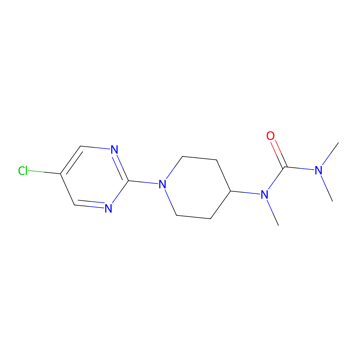 1-[1-(5-Chloropyrimidin-2-yl)piperidin-4-yl]-1,3,3-trimethylurea molecular structure, CAS 2877751-35-2