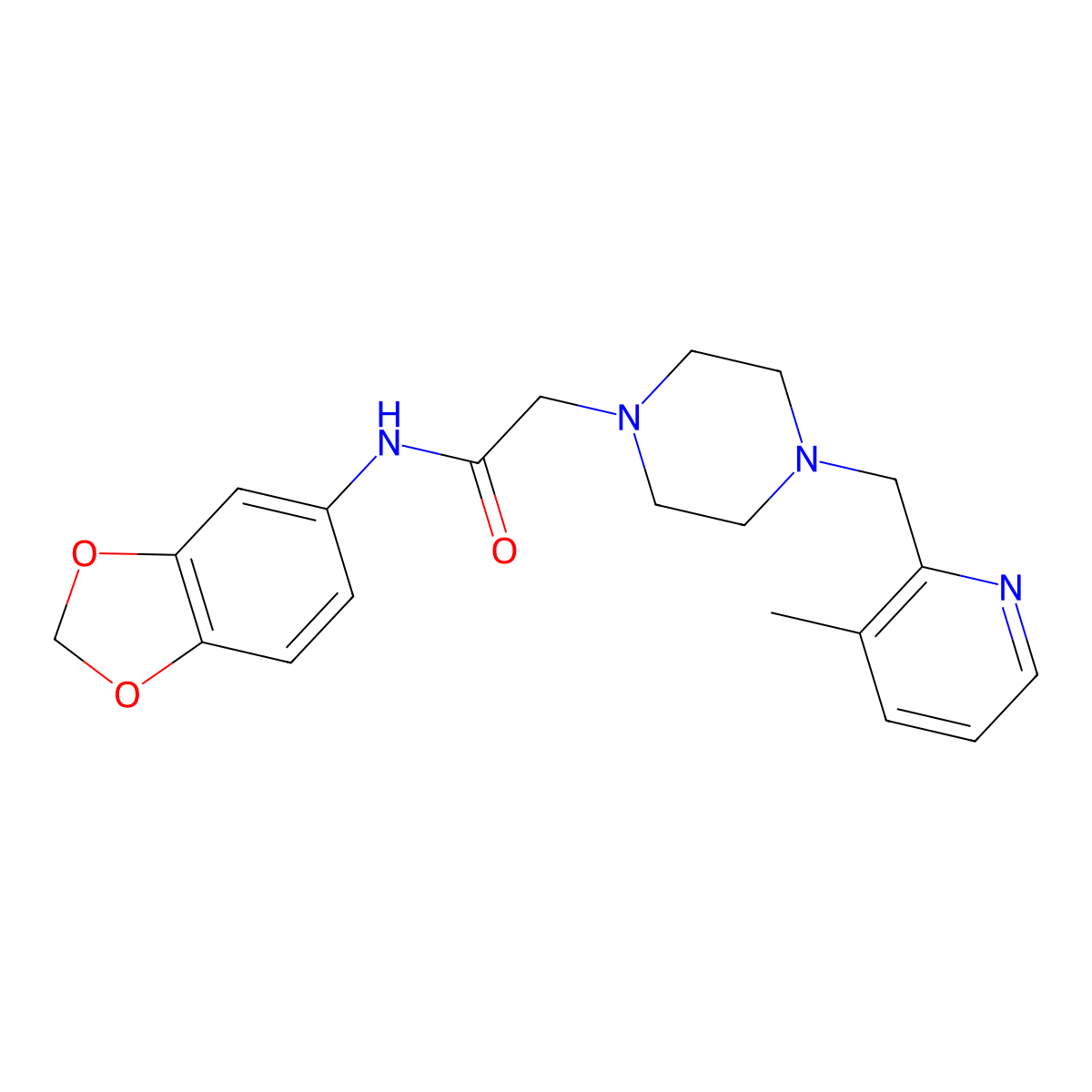 N-(2H-1,3-benzodioxol-5-yl)-2-{4-[(3-methylpyridin-2-yl)methyl]piperazin-1-yl}acetamide molecular structure, CAS 2877751-42-1