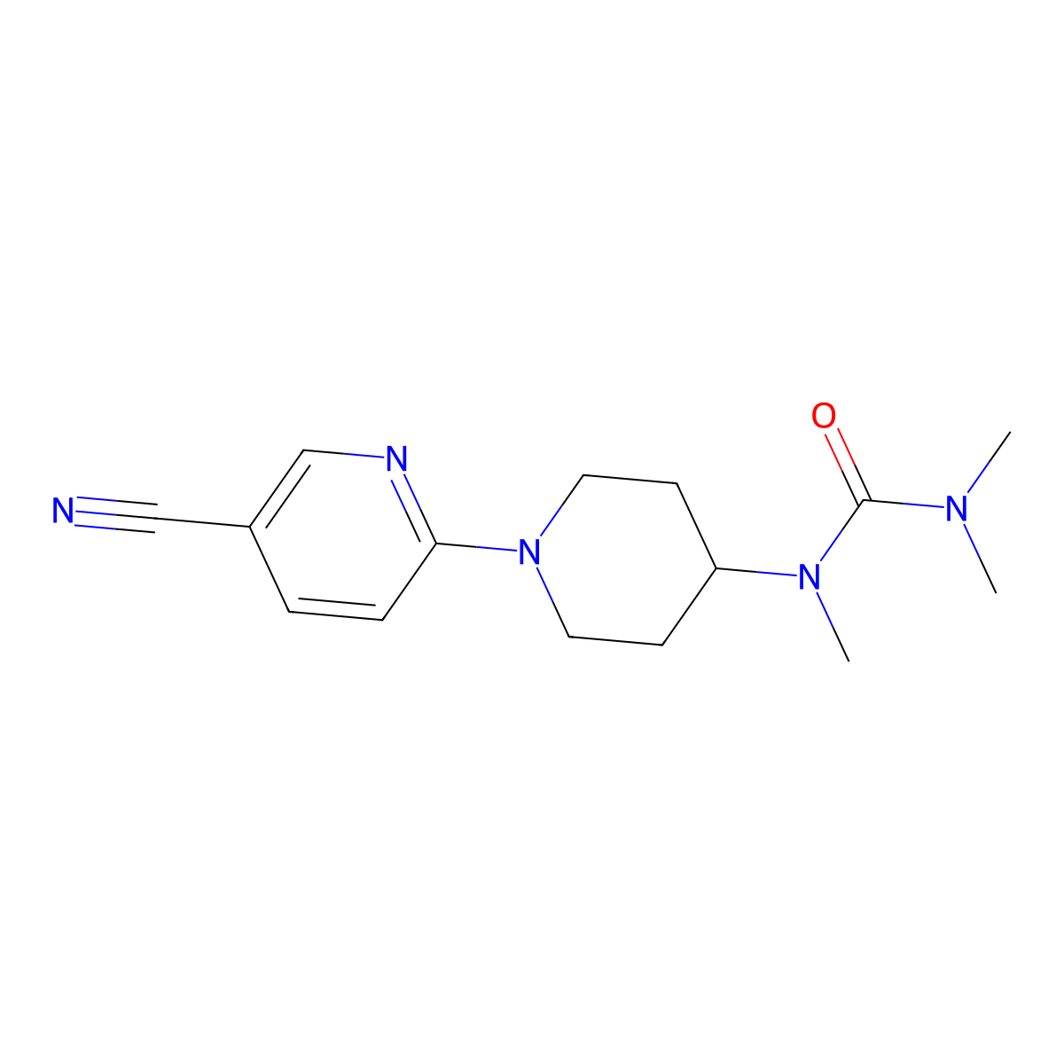 1-[1-(5-Cyanopyridin-2-yl)piperidin-4-yl]-1,3,3-trimethylurea molecular structure, CAS 2877751-57-8
