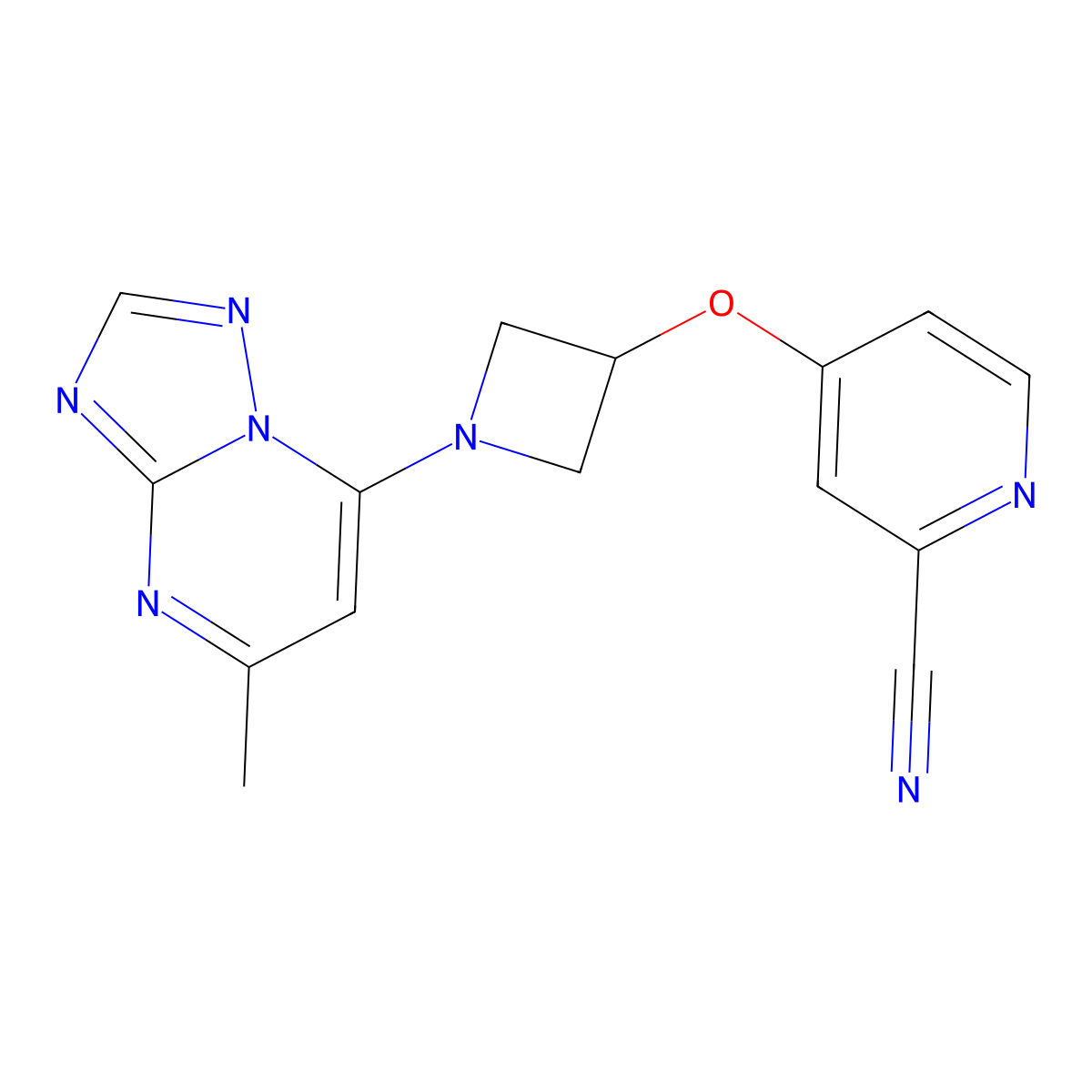 4-[(1-{5-Methyl-[1,2,4]triazolo[1,5-a]pyrimidin-7-yl}azetidin-3-yl)oxy]pyridine-2-carbonitrile molecular structure, CAS 2877751-60-3