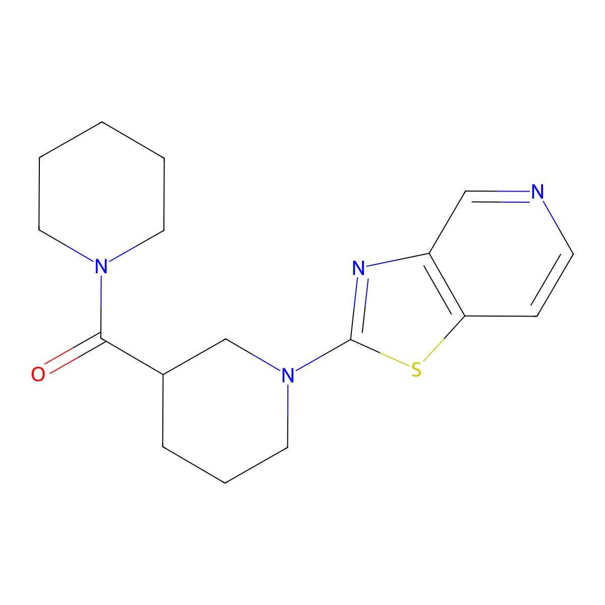 3-(Piperidine-1-carbonyl)-1-{[1,3]thiazolo[4,5-c]pyridin-2-yl}piperidine molecular structure, CAS 2877751-64-7