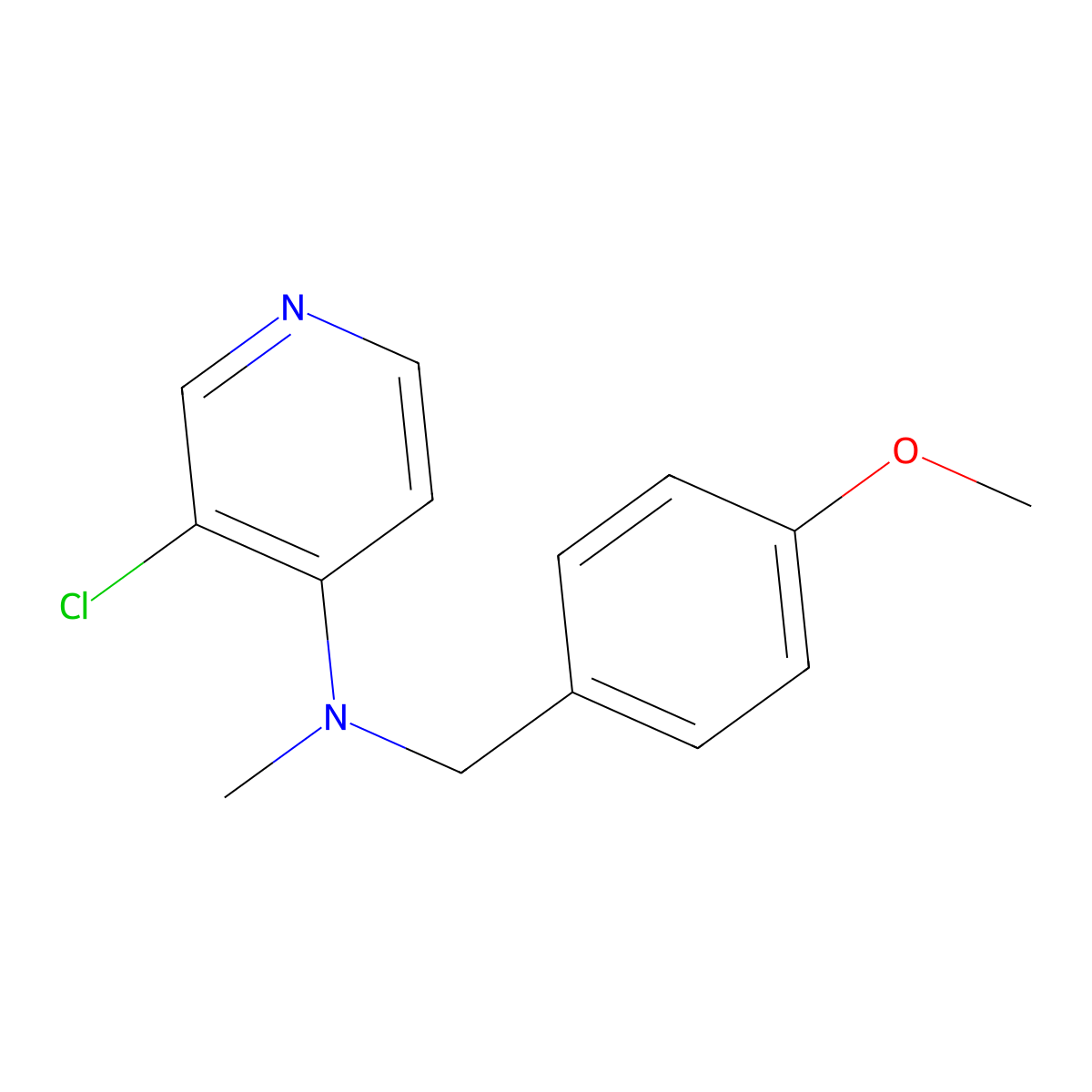 3-chloro-N-[(4-methoxyphenyl)methyl]-N-methylpyridin-4-amine molecular structure, CAS 2877751-67-0